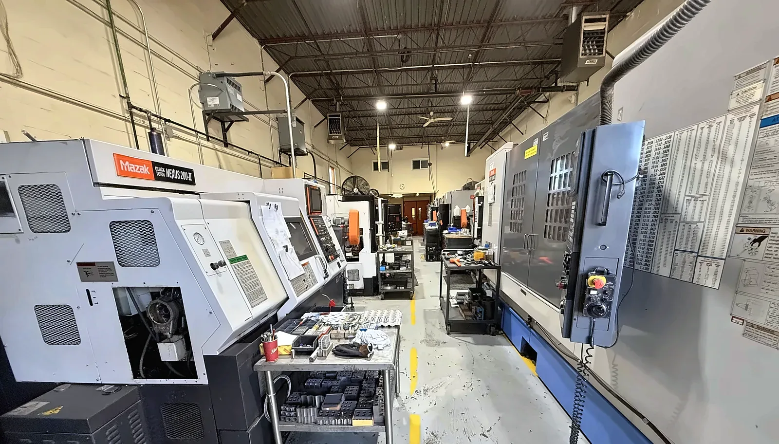 CNC machines along the VSM shop floor