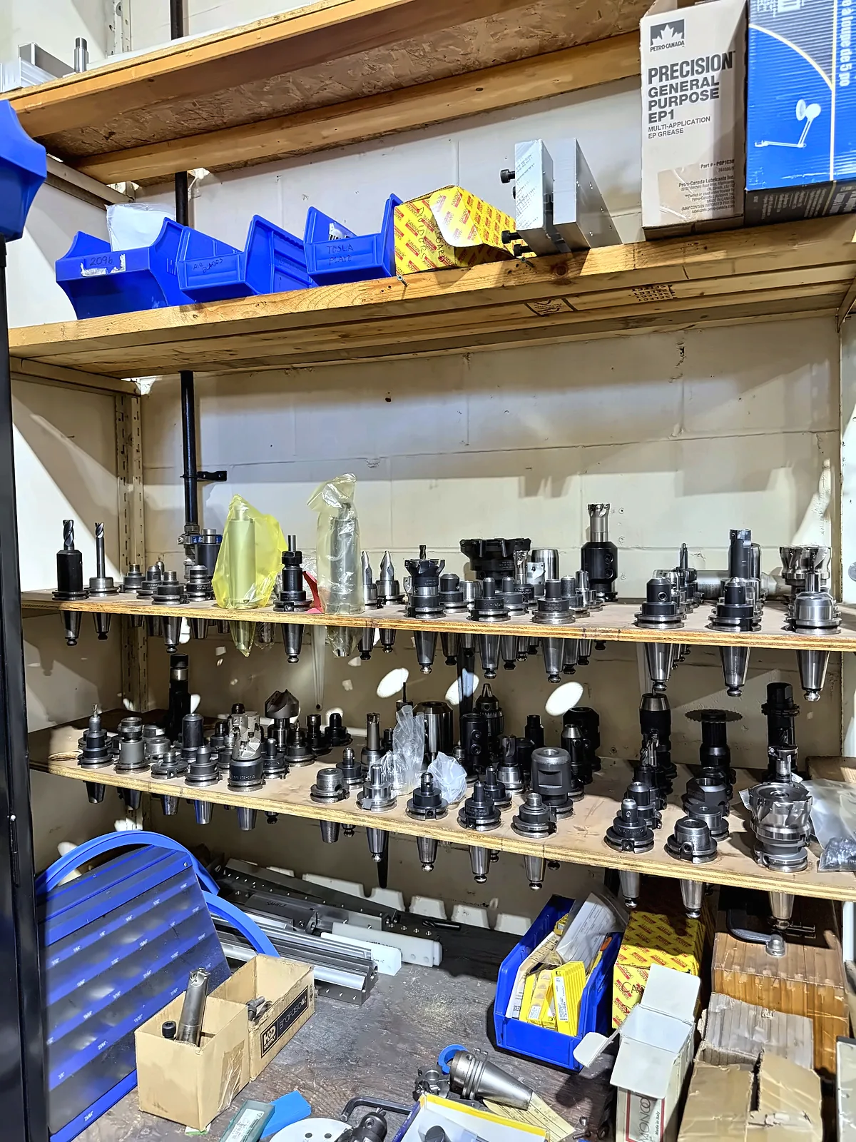 Shelving with tool holders and tooling